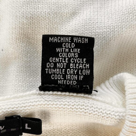 Alan Flusser Mens L Sweater Vest White Diamond Knit Pullover Golf Classic Preppy - Picture 4 of 8